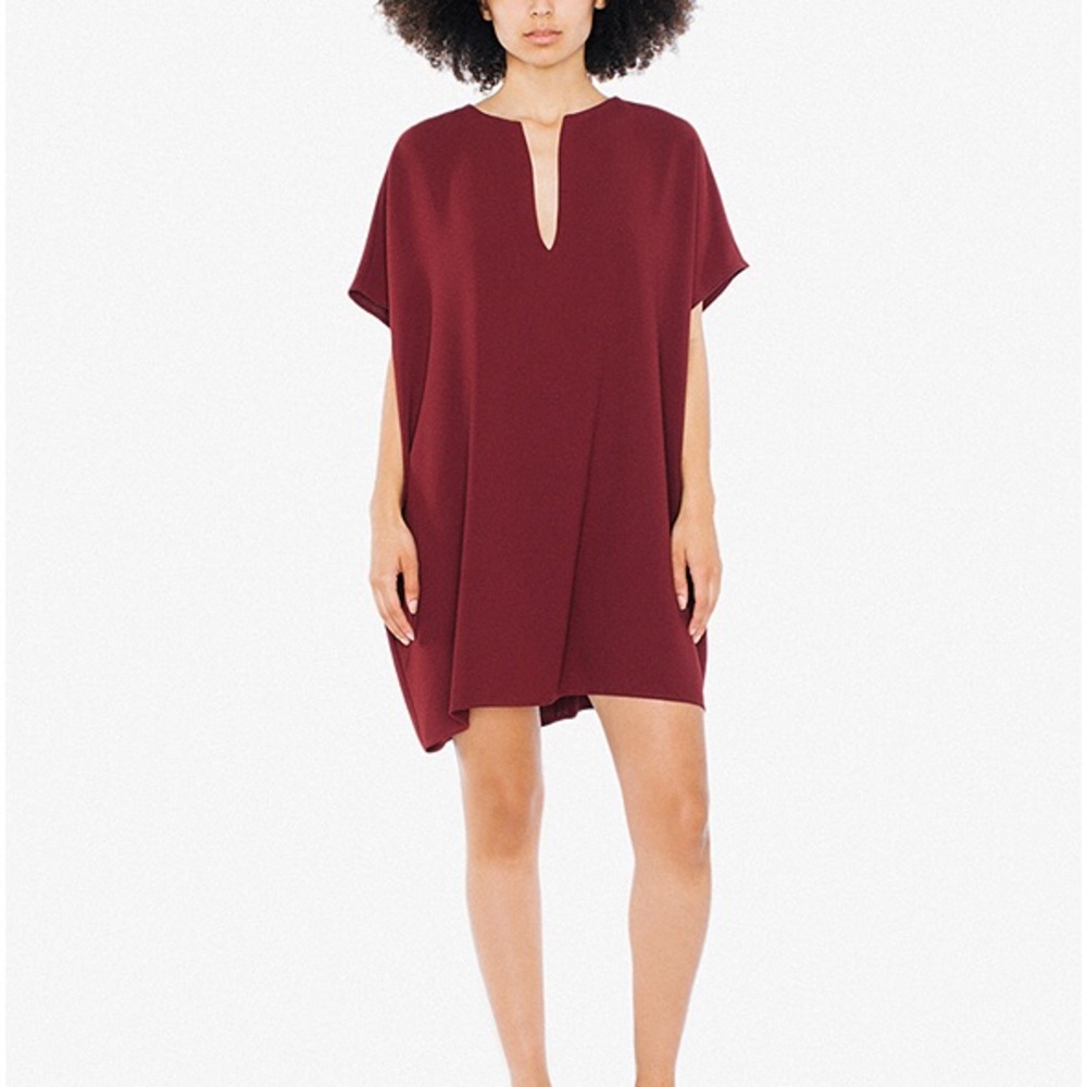 America Apparel Adia Mini Maroon Dress